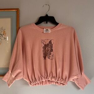 Unique Vintage Pink Floral Sweatshirt